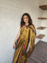 Load image into Gallery viewer, Gold Tissue Linen Saree