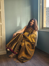 Load image into Gallery viewer, Gold Tissue Linen Saree