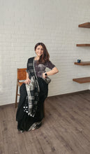 Load image into Gallery viewer, Black and Silver Linen Saree