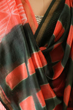 Load image into Gallery viewer, Black and Red Chanderi Saree