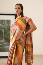 Load image into Gallery viewer, Autumn Striped Chanderi Saree