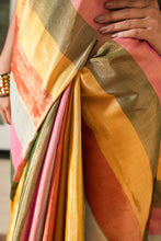 Load image into Gallery viewer, Autumn Striped Chanderi Saree