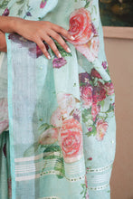 Load image into Gallery viewer, Beadwork Floral Linen Saree