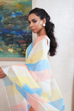 Load image into Gallery viewer, Pastel Stripes Linen Saree