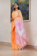Load image into Gallery viewer, Orange and Strawberry Popsicle Saree