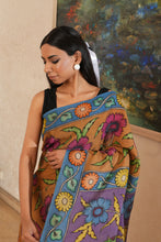 Load image into Gallery viewer, Royal Orchid Pen Kalamkari Saree