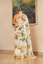 Load image into Gallery viewer, Peach Blossom Linen Saree
