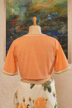 Load image into Gallery viewer, Peach Blossom Linen Saree