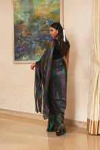 Load image into Gallery viewer, Black Georgette Saree with Metallic Tints