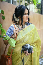Load image into Gallery viewer, Sage Green Chanderi Saree