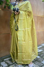 Load image into Gallery viewer, Sage Green Chanderi Saree