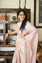Load image into Gallery viewer, Pink Rainbow Satin Georgette Saree