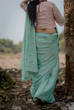 Load image into Gallery viewer, Sea Foam Green Chanderi Saree