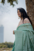 Load image into Gallery viewer, Sea Foam Green Chanderi Saree