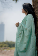 Load image into Gallery viewer, Sea Foam Green Chanderi Saree