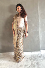 Load image into Gallery viewer, Champagne Satin Silk Saree