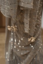 Load image into Gallery viewer, Beige Shimmer Lycra Saree