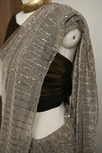 Load image into Gallery viewer, Beige Shimmer Lycra Saree