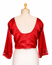 Load image into Gallery viewer, Chilly Red Mirror Silk Blouse