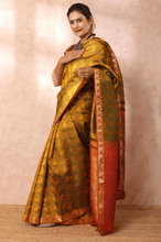 Load image into Gallery viewer, Olive Green Kanjivaram Saree