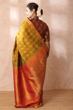 Load image into Gallery viewer, Olive Green Kanjivaram Saree