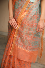 Load image into Gallery viewer, Coral Kota Silk Saree