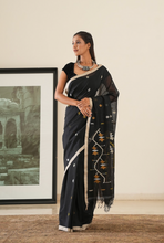 Load image into Gallery viewer, Classic Black Jamdani Saree