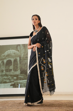 Load image into Gallery viewer, Classic Black Jamdani Saree