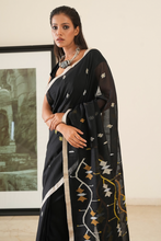 Load image into Gallery viewer, Classic Black Jamdani Saree