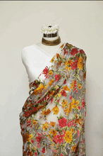 Load image into Gallery viewer, Floral White Silk Organza Saree