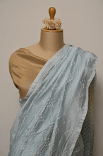 Load image into Gallery viewer, Ice Blue Bandhini Chanderi Saree