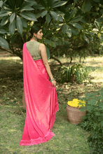 Load image into Gallery viewer, Crimson Glow Half-and-Half Saree