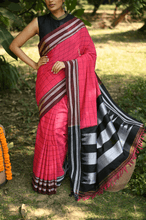 Load image into Gallery viewer, Pink and Black Ilkal Saree