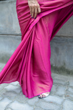 Load image into Gallery viewer, Fuschia Pink Satin Georgette Saree