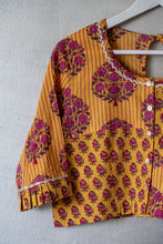 Load image into Gallery viewer, Elāna Orange Printed Blouse