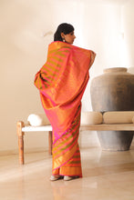 Load image into Gallery viewer, Orange Mulberry Silk Saree