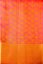 Load image into Gallery viewer, Orange Mulberry Silk Saree