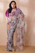 Load image into Gallery viewer, Saumanasa Floral Organza Saree