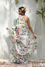 Load image into Gallery viewer, Guldasta Floral Linen Saree