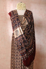 Load image into Gallery viewer, Sadyaskālīna Modal Silk Ajrakh Saree