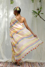 Load image into Gallery viewer, Grīṣma Pastel Linen Saree