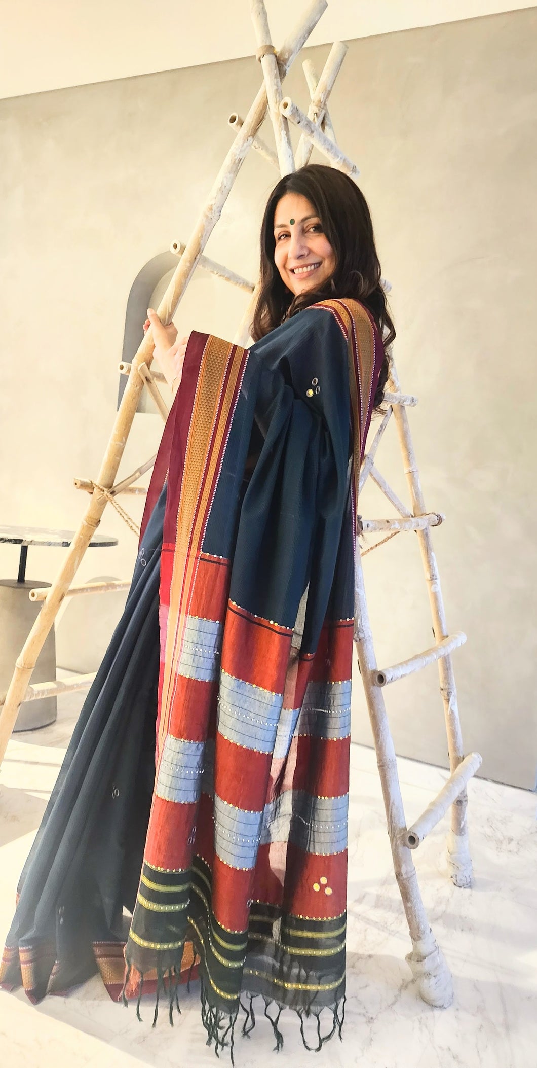 Peacock Blue Ilkal Saree