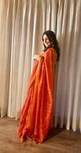 Load image into Gallery viewer, Festive Red Linen Saree
