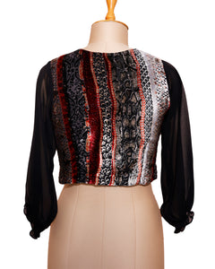 Animal Print Velvet Blouse