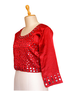 Chilly Red Mirror Silk Blouse