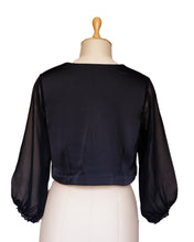 Load image into Gallery viewer, Black Satin &amp; Georgette Luxe Blouse
