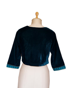 Teal Velvet Blouse