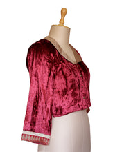 Load image into Gallery viewer, Maroon &amp; Gold Velvet Blouse
