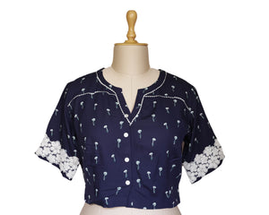 Indigo Lace Blouse