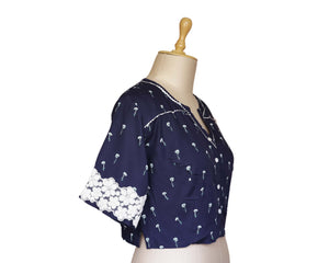 Indigo Lace Blouse